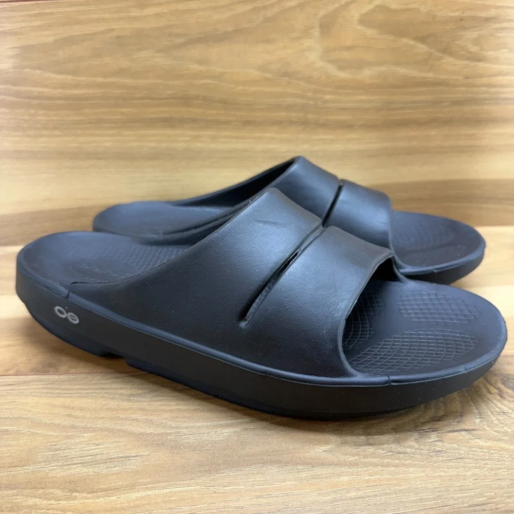 Oofos Ooahh Sport Slide Sandals Mens 10 Black Recovery EU 43